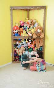 Stuffed Animal Corner Cage Stuffed Animal Holder Diy Stuffed Animal Holder Stuffed Anima Stuffed Animal Storage Diy Diy Toy Storage Kids Toy Organization