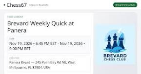 Brevard Weekly Quick at Panera