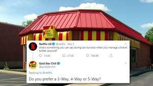 42 random memes & tweets full of dumb humor. Gold Star Chili Responds To Viral Netflix Tweet Does Cincinnati Proud Wkrc