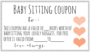 Free Babysitting Coupon Template Babysitting Coupon Coupon Template Coupon Book