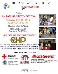 Del Amo Fashion Center 3rd Annual Safety Festival Free Chp Car Seat Inspection Child Passenger Safety Carseat Safety Car Seats
