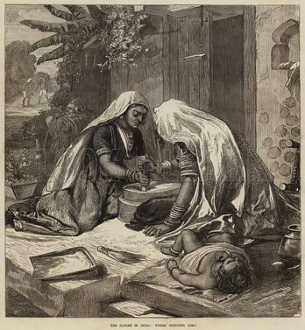 The Famine in India, Women grinding Corn stock image | Look and Learn