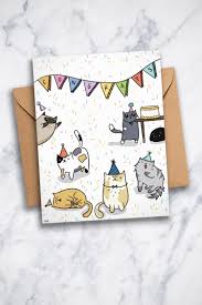 Birthday Card For Coworker Friend Printable Congrats Card Cat Party Greeting Card Etsy Congrats Card Birthday Card Drawing Cat Greeting Cards