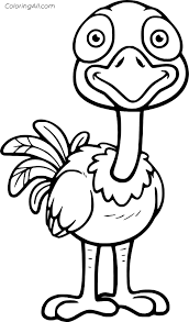 Use the download button to see the. Funny Baby Ostrich Coloring Page Coloringall