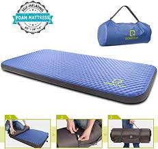 Amazon Com Qomotop Single Self Inflating Foam Mattress 80 28 4 7 5 Lbs Portable Roll Up Camping Matt Camping Sleeping Pad Sleeping Pads Camping Mattress