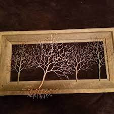 Copper Wire Tree Wire Art Metal Art Wall Decor Copper Wire Sculpture Barn Wood Frame Wire Tree Sculpture Tree Sculpture Wire Art Sculpture