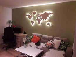 Wood World Led Map Wall Art Decor Light World Map Wooden Large Newtravel Map New Home Gift Map Wall Art Decor Rustic Home Offices Map Wall Decor