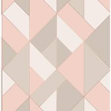 Fine Decor Arken Rose Gold Geometric Strippable Roll Covers 56 4 Sq Ft 2900 41685 The Home Depot Gold Geometric Wallpaper Geo Wallpaper Wall Wallpaper