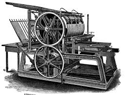 A printing press is a device for applying pressure to an inked surface resting upon a print medium (such as paper or cloth), thereby transferring the ink. Gutenberg Printing Press Tutorial Sophia Learning
