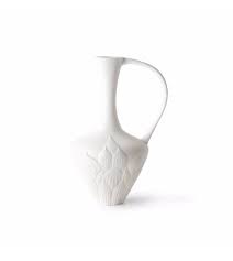 Hand drawn vase with floral pattern set, closeup, line art, black silhouette isolated on a white background. Hk Living Vase Matt White Porcelain Set Of 4 19 22 22 25cm Lefliving Com