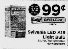 free sylvania led a19 light bulbs at