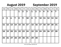 Download This 2019 August And September Calendar In A Print Friendly Layout A Basic Two Month Calend September Calendar Calendar March Calendar 2019 Printable