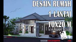 Contoh rumah 10 x 20. Desain Rumah Tropis 1 Lantai 10x20m Youtube