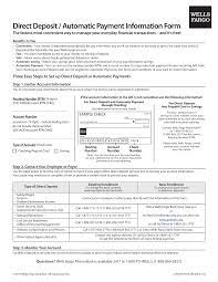 Wells fargo offers several checking accounts with different features. Free Wells Fargo Direct Deposit Form Pdf Eforms