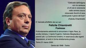 Guarda le foto, scopri la discografia l'agenzia ansa, con una nota diffusa oggi, informa che i funerali di alex baroni, spentosi ieri dopo. Chiambretti La Morte Della Madre E Il Manifesto Funebre