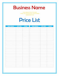 40 Free Price List Templates Price Sheet Templates