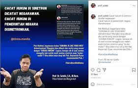 Atas kesilapan masa lampau, dia mengambil keputusan. Mahfud Md Yang Kritik Ikatan Cinta Pakar Hukum Undip Saat Corona Menggila Kok Malah Asik Nonton