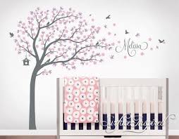 Maison tapisserie fille arbre branche rose fleurs sticker de cage  oiseaux stickers muraux fille avec caméra pour chambre de bébé buy stickers muraux stickers muraux caméra stickers muraux. Wall Decal Kids Nursery Nom Custom Tree Wall Decals Etsy Art De Mur D Arbre Stickers Muraux Autocollants Muraux En Vinyle