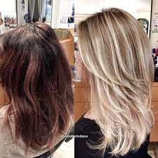 Fixing Very Dark Roots And Orangey Brassy Dark Red Brown To A Light Ash Blonde Balayage Using Wella Ash Blonde Balayage Light Ash Blonde Blonde Hair With Roots