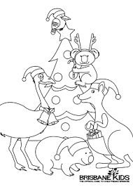 Christmas Colouring Sheets Themed With Australian Animals Brisbane Kids Christmas Coloring Printables Australian Christmas Christmas Colors