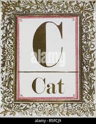 Cachari · moving quickly ; Letter C Cat Gold Letter With Decorative Border Alphabet Cards London T Nelson Sons 1858 Instructions Accompanying Cards Let The Letters All Be Piled In A Confused Heap From Which