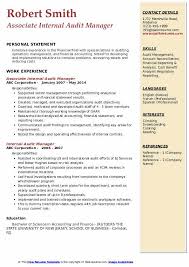 Internal Audit Manager Resume Samples Qwikresume
