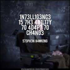 Intelligence Is The Ability To Adapt To Change Quote Intelligence Is The Ability To Adapt To Change Stephen Hawking History Viralnetics Quote Quotes Space Belie History History Images Stephen Hawking