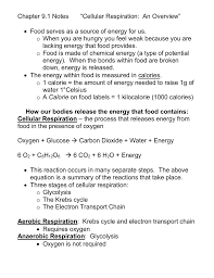 Is the following sentence true or false? Ch 9 Cell Respiration Notes