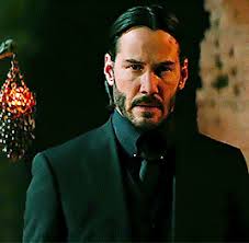 John Wick + slicked back hair