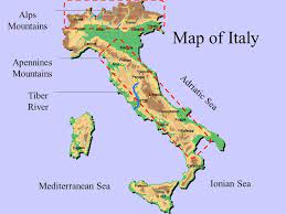 The physical map of italy showing major geographical features like elevations, mountain ranges, seas, lakes, plateaus, peninsulas, rivers, plains, landforms and other topographic features. Topographic Maps Of Italy Maps