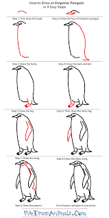 How To Draw An Emperor Penguin Easy Drawings Penguin Drawing Penguin Art