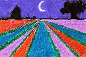 My Adventures In Positive Space Flower Field Perspective Perspective Art Art Classroom Classroom Art Projects