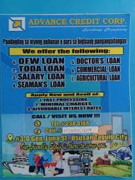 This financing should allow us to accelerate the development of our three novel. Advance Credit Corporation Taguig Branch Posts Facebook