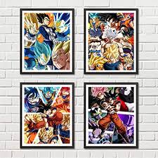 Wall art picture 5 pieces prints on canvas dragon ball z goku wall art printing photo image canvas prints modern hd artwork for living room bedroom home decorations(frameless),l energy class a,small. Amazon Com Poster Japanese Manga Anime Canvas Prints 8 X 10 Inches Wall Art Decoration No Frame Set Of 4 Posters Prints