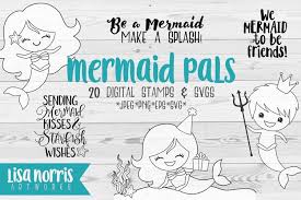 Better it's allow to other formats to svg and gif. Mermaid Pals Digital Stamps And Svg Cutting Files 124314 Illustrations Design Bundles