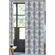 Our an window curtain panels have a water color damask print that will look traditional and modern at the same time. A1 Home Collections Cara Damask Light Filtering Drapery Panel In White And Blue 50 In X 108 In A1pdrp006 108 2 The Home Depot