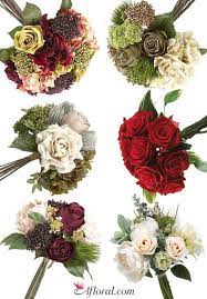 Including greenery such as eucalyptus leaves will make your flowers pop even more. Shop Holiday Pre Made Bridal Bouquets With Afloral Com Silk Wedding Bouquets Wedding Bouquets Online Artificial Wedding Bouquets