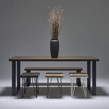 Maybe you would like to learn more about one of these? Dark Oak Dining Table With Modern Steel Legs By Wicked Hairpins Notonthehighstreet Com