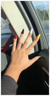 Acrylic Black And Red Coffin Nails 56 Magnificent Coffin Nails Ideas To Wear Every Year To Look Cute In 2020 Best Acrylic Nails Yellow Nails Long Acrylic Nails