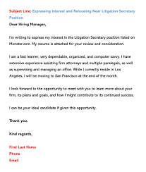 Pasting the letter into the email. Sample Email Cover Letters Examples How To Write And Send