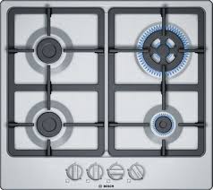 Para las cocinas más discretas tenemos disponible la gama de campanas extractoras integradas. Bosch Pgh6b5b90 Placa De Gas Natural Con 4 Fuegos Serie 4 60cm Inox Lacasadelelectrodomestico Com