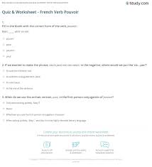 Elle a réussi à parler français à mes parents. Quiz Worksheet French Verb Pouvoir Study Com