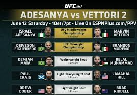 Mma is often referred to as cage fighting in the us as it is associated with the ufc's octagonal caged fighting area. Ufc 263 Main Card Mma