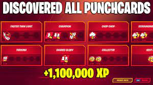 Each challenge can have different levels to it. All 55 Punch Cards In Fortnite Chapter 2 Season 4 All Punch Cards Fortnite Season 4 Youtube