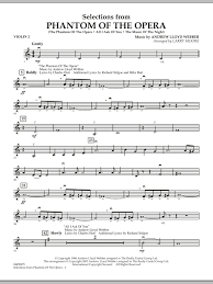 Violin sheet music book by andrew lloyd webber: Selections From Phantom Of The Opera Violin 2 Sheet Music Larry Moore Orchestra