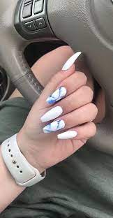 Can you wear white nails on your ring finger? Best 37 Acrylic Nail Designs 2021 Page 2 Of 37 Hairstylesofwomens Com Marble Acrylic Nails Blue Nails Fake Nails