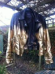 Black And Gold Leather Jacket Mens Diy Project 1 Gold And Black Leather Jacket Diy Leather Jacket Custom Leather Jackets Painted Leather Jacket