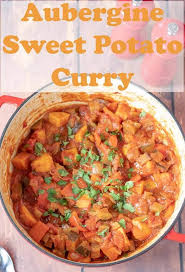 Aubergine And Sweet Potato Curry Is A Simple And Deliciously Healthy Vegan Indian Curry Recipe An All In Sweet Potato Curry Curry Recipes Vegan Curry Recipes
