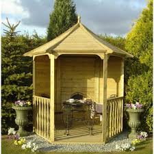 This beautiful seating option is the perfect item to bring to life any unused corner of your garden. Buy Shire Garden Arbour Gazebo