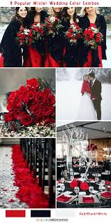 Winter Wedding Color Combos For 2018 Red Black And White Weddingdressesredandwhite Winter Wedding Color Palette Red Wedding Theme Winter Wedding Colors